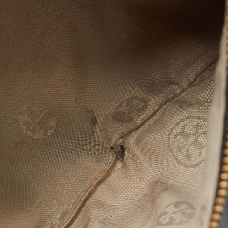 Pre Owned Tory Burch Black Glossy Leather Reva Chain Clutch