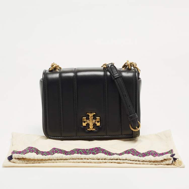 Pre Owned Tory Burch Black Quilted Leather Kira Shoulder Bag