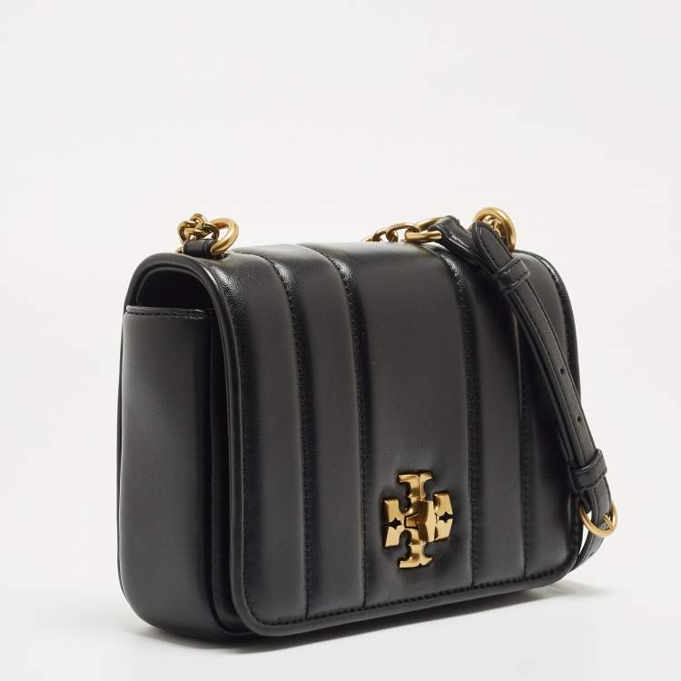 Pre Owned Tory Burch Black Quilted Leather Kira Shoulder Bag