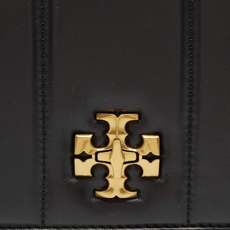 Pre Owned Tory Burch Black Quilted Leather Kira Shoulder Bag