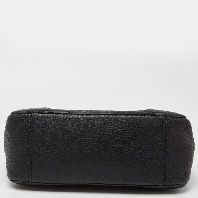 مملوكة مسبقًا Tory Burch Black Leather Double Pocket Satchel 