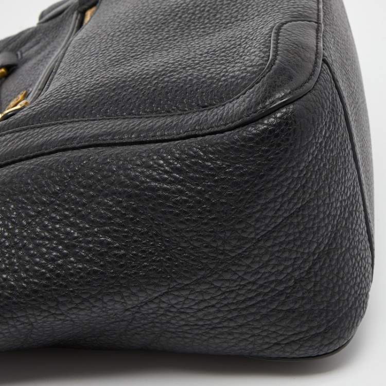 مملوكة مسبقًا Tory Burch Black Leather Double Pocket Satchel 