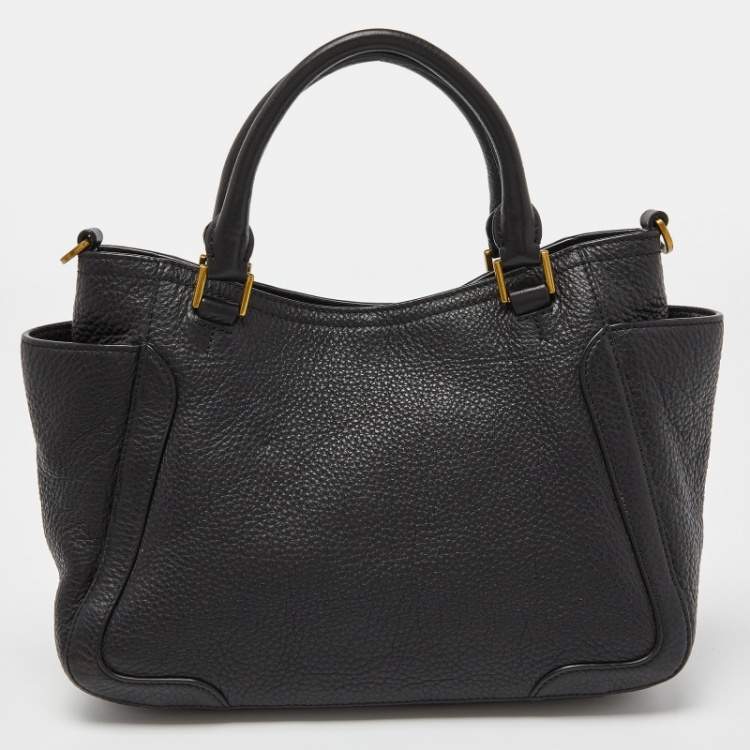 مملوكة مسبقًا Tory Burch Black Leather Double Pocket Satchel 