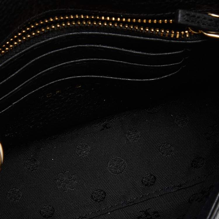 Pre Owned Tory Burch Black Leather Flap Crossbody Bag