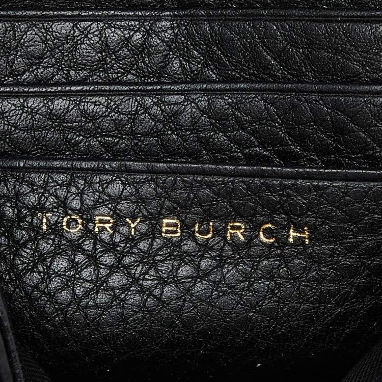 Pre Owned Tory Burch Black Leather Flap Crossbody Bag