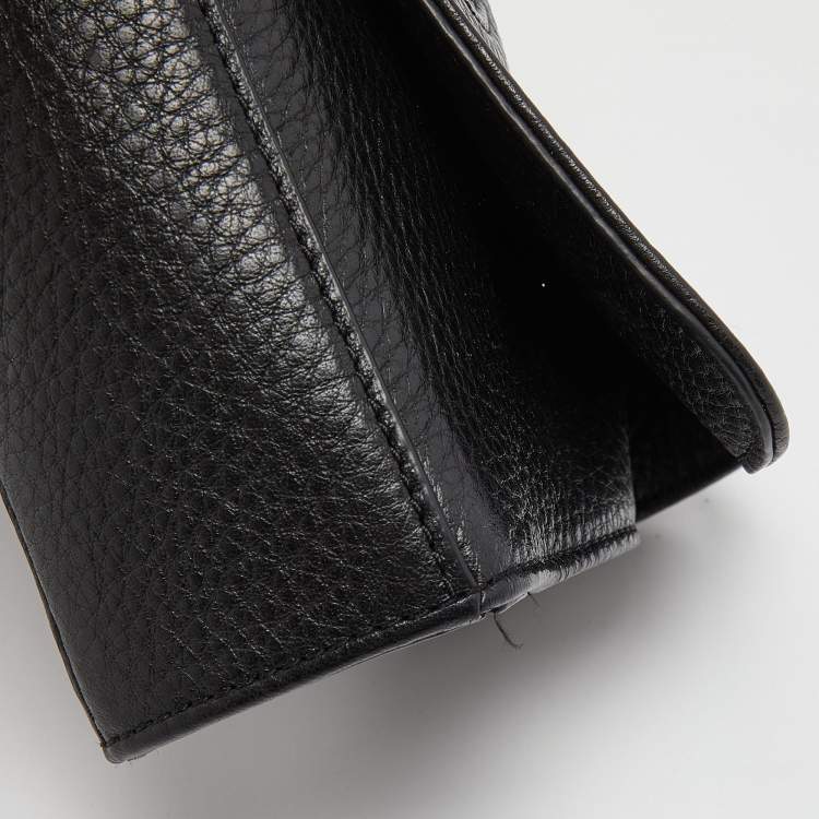 Pre Owned Tory Burch Black Leather Flap Crossbody Bag