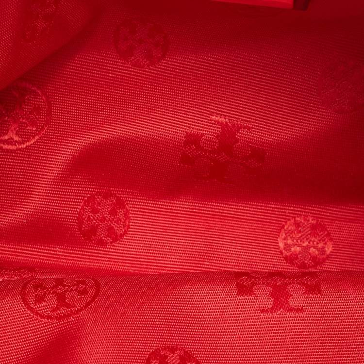 Pre Owned Tory Burch Red Leather Chelsea Flap Shoulder Bag