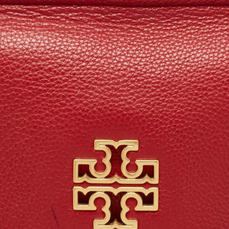Pre Owned Tory Burch Red Leather Chelsea Flap Shoulder Bag