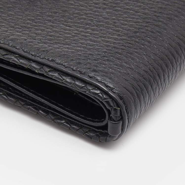 Pre Owned Tory Burch Black Leather Tassel Zip Bifold Wallet