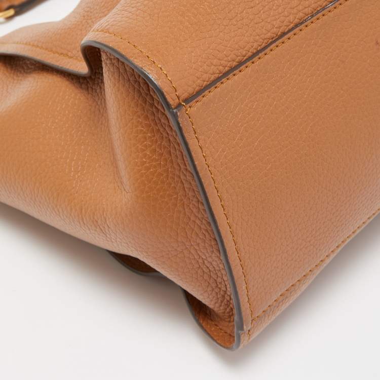 Pre Owned Tory Burch Brown Leather Small Britten Slouchy Tote