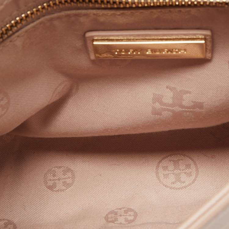 Pre Owned Tory Burch Light Pink Leather Medium Fleming Shoulder Bag