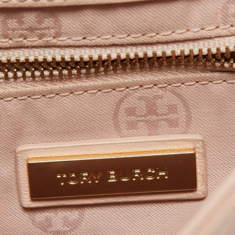 Pre Owned Tory Burch Light Pink Leather Medium Fleming Shoulder Bag
