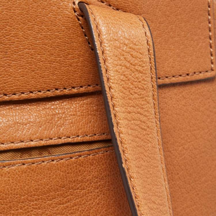 Pre Owned Tory Burch Brown Leather Brody Backpack