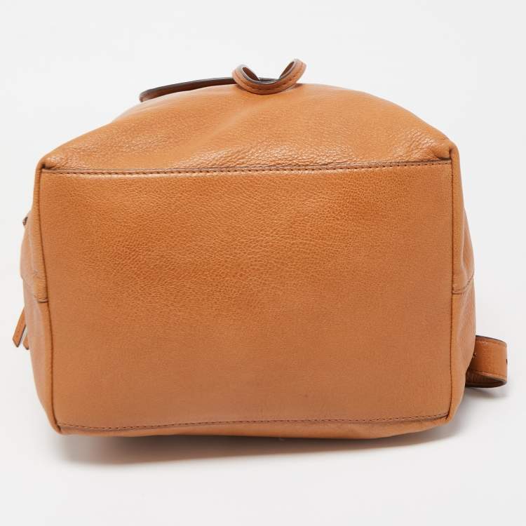 Pre Owned Tory Burch Brown Leather Brody Backpack