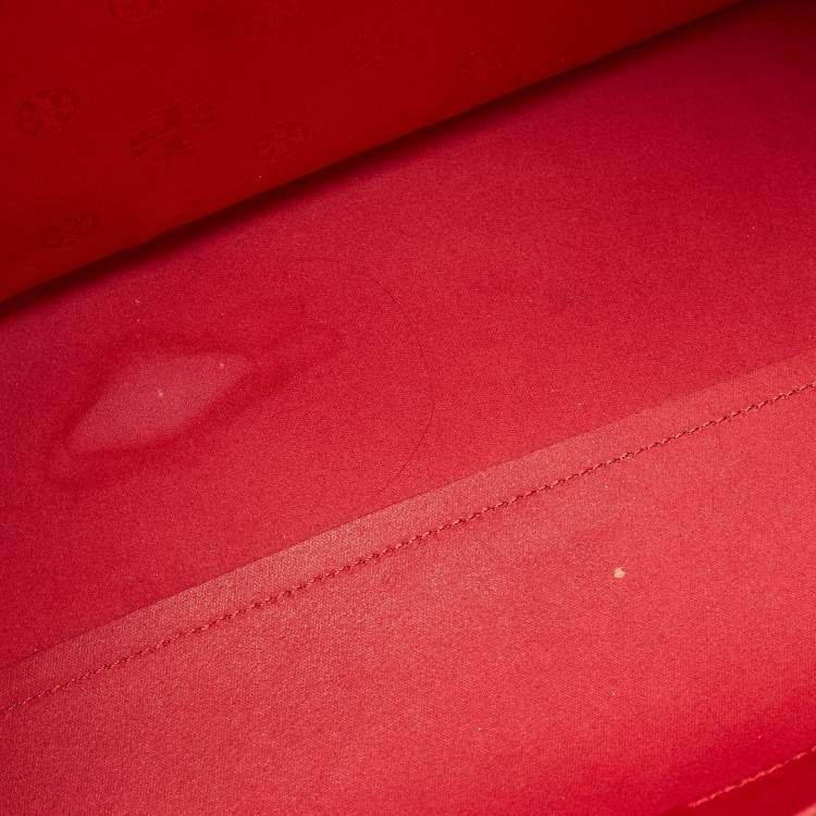 Pre Owned Tory Burch Red Leather Large York Buckle Shopper Tote