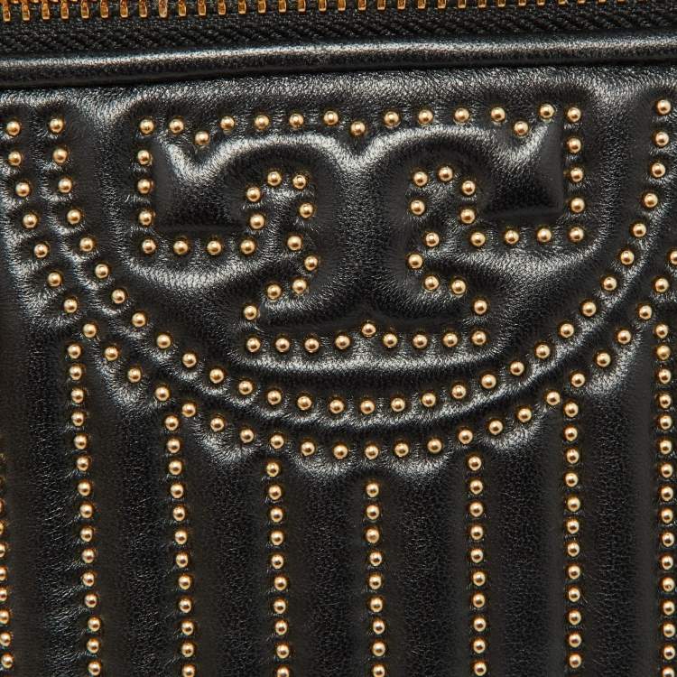 Pre Owned Tory Burch Black Studded Fleming Studded Belt Bag