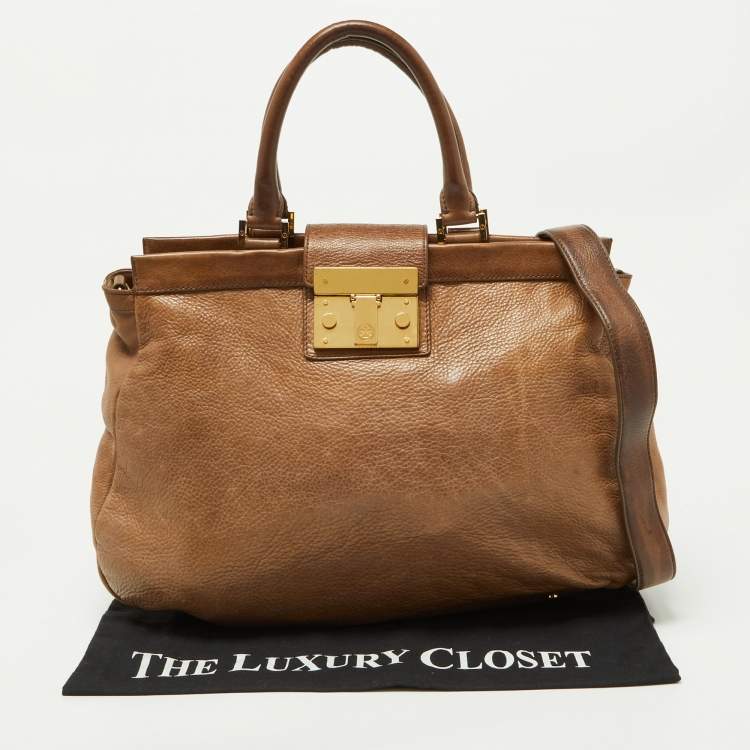 Pre Owned Tory Burch Brown Leather Satchel 