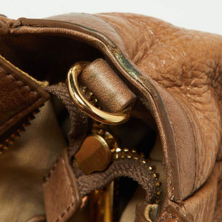 Pre Owned Tory Burch Brown Leather Satchel 