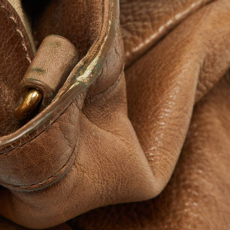 Pre Owned Tory Burch Brown Leather Satchel 