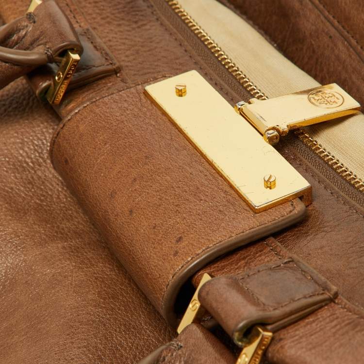 Pre Owned Tory Burch Brown Leather Satchel 