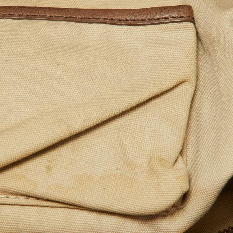 Pre Owned Tory Burch Brown Leather Satchel 