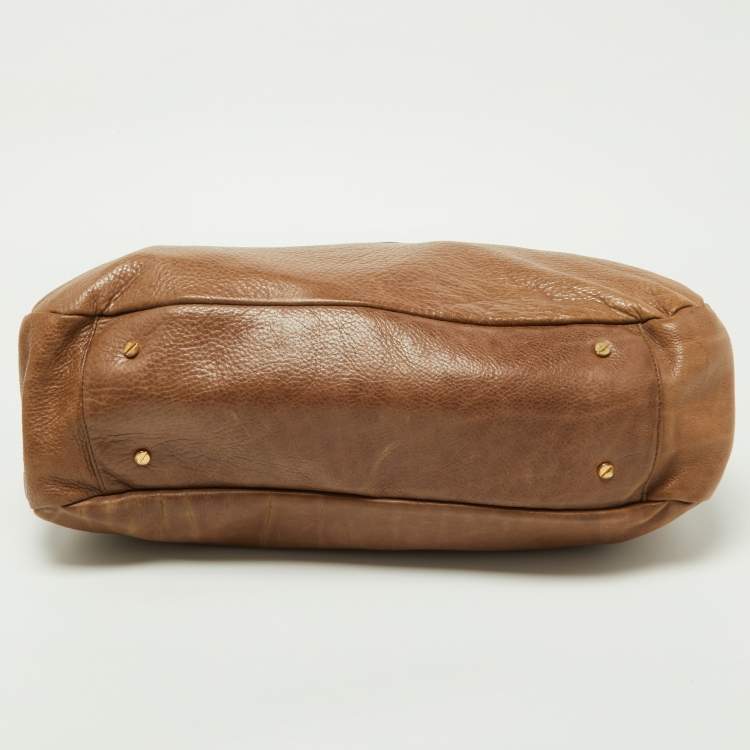 Pre Owned Tory Burch Brown Leather Satchel 