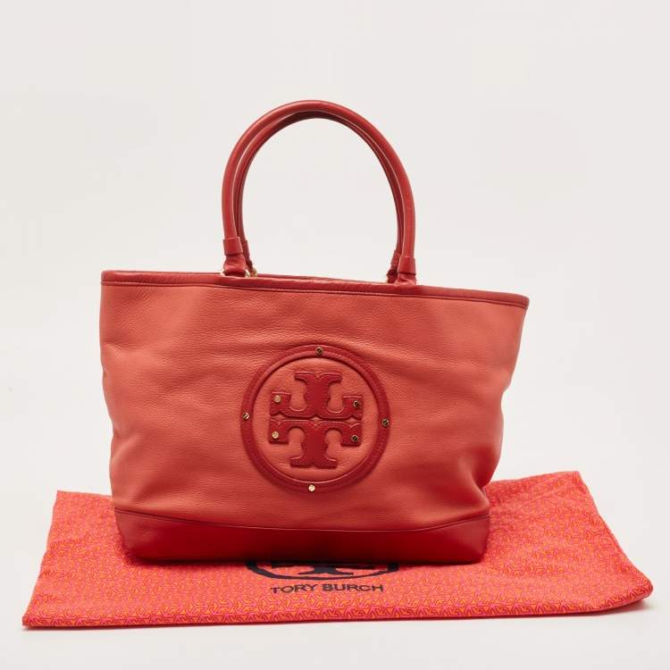 Pre Owned Tory Burch Red Leather Ella Tote