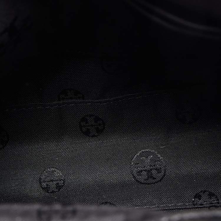 Pre Owned Tory Burch Black Leather Fleming Convertible Shoulder Bag