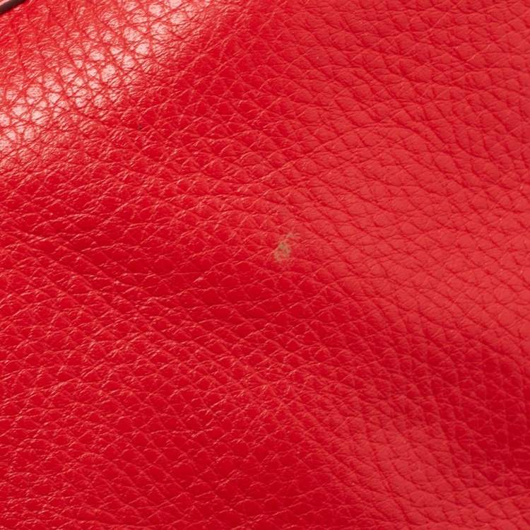 Pre Owned Tory Burch Red Leather Amanda Continental Zip Around Wallet