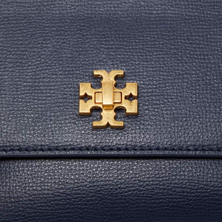 Pre Owned Tory Burch Blue Leather Kira Clutch