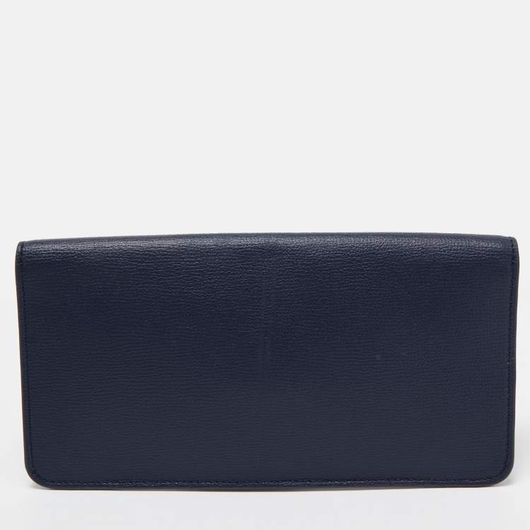 Pre Owned Tory Burch Blue Leather Kira Clutch