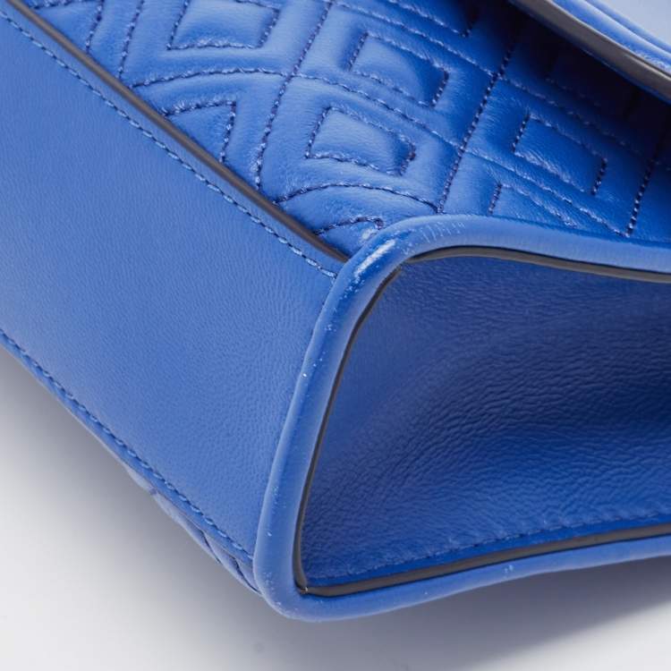 مملوكة مسبقًا Tory Burch Blue Leather Small Fleming Shoulder Bag