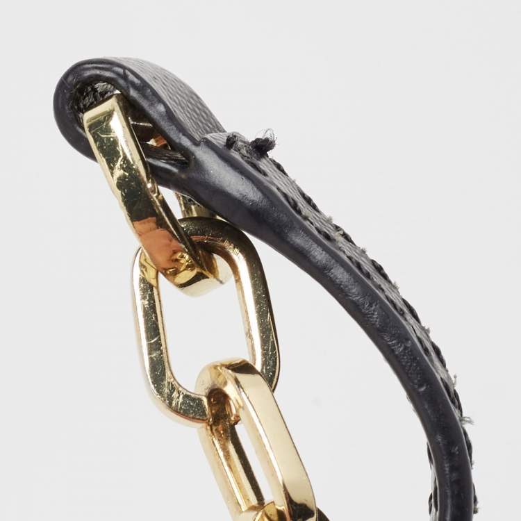 Pre Owned Tory Burch Black Leather Robinson Chain Clutch Bag