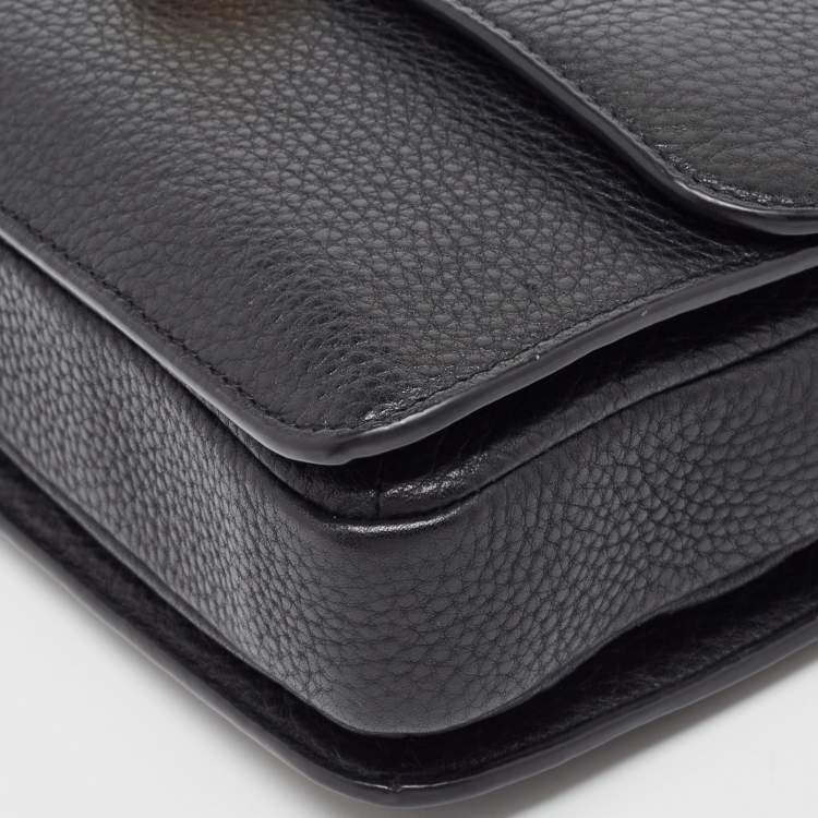 Pre Owned Tory Burch Black Grained Leather Chelsea Shoulder Bag