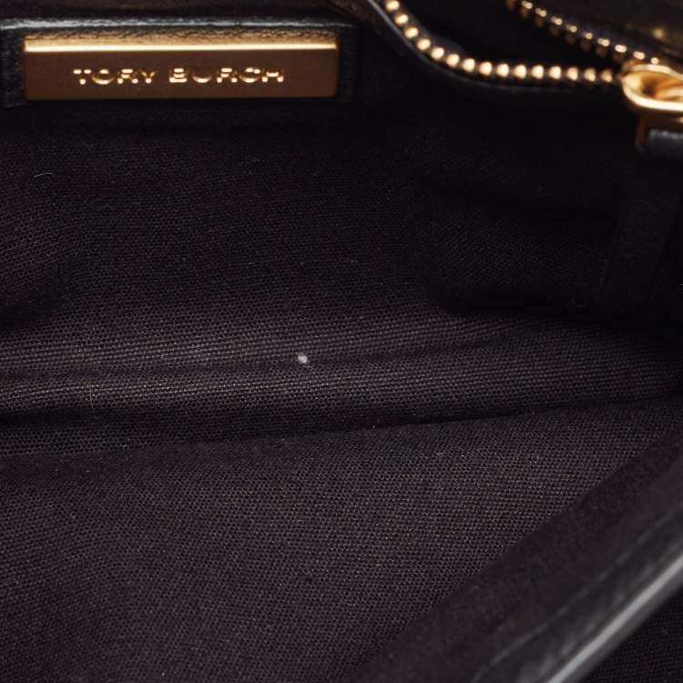 Pre Owned Tory Burch Black Grained Leather Chelsea Shoulder Bag