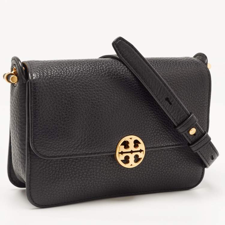 Pre Owned Tory Burch Black Leather Chelsea Crossbody Bag