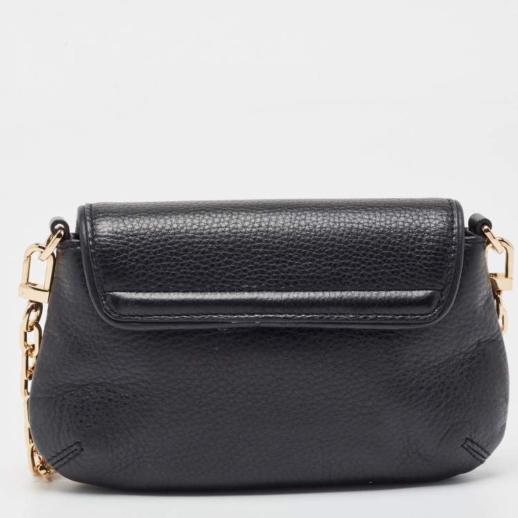 Pre Owned Tory Burch Black Leather Mini Britten Crossbody Bag