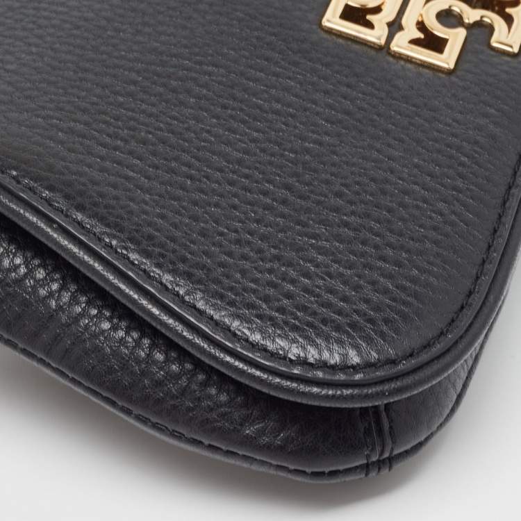 Pre Owned Tory Burch Black Leather Mini Britten Crossbody Bag