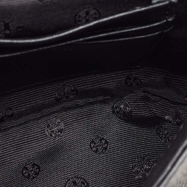 Pre Owned Tory Burch Black Leather Mini Britten Crossbody Bag