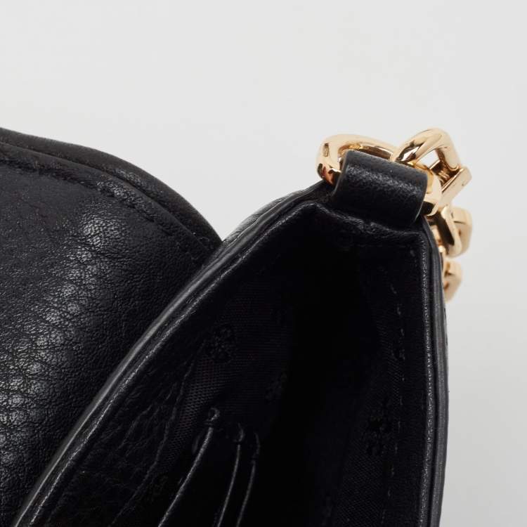 Pre Owned Tory Burch Black Leather Mini Britten Crossbody Bag