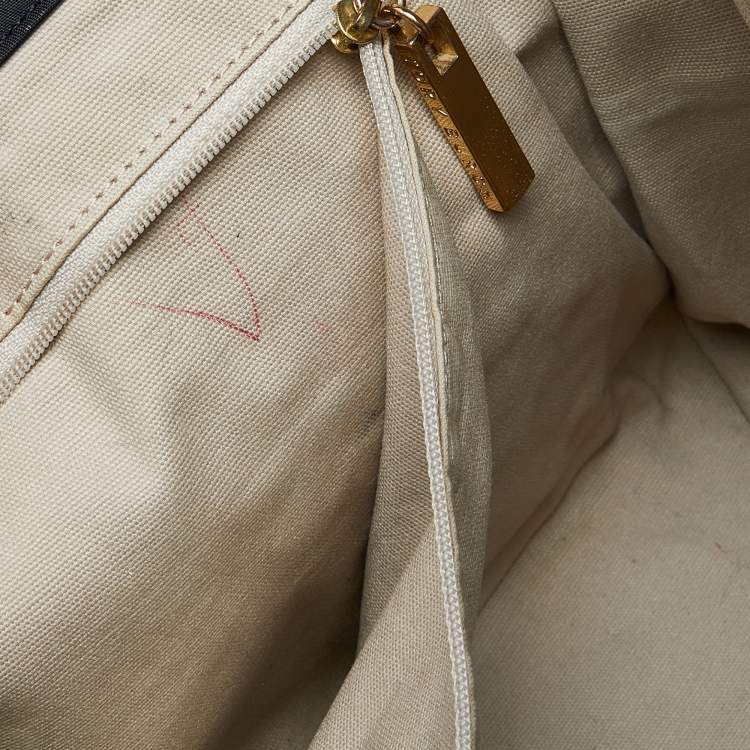 Pre Owned Tory Burch Black Nylon and Leather Ella Tote