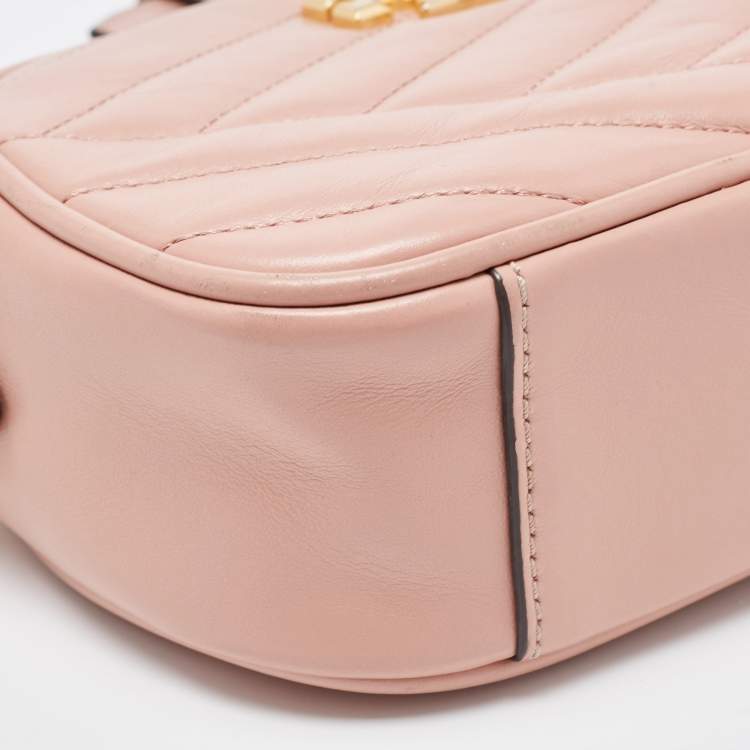 Pre Owned Tory Burch Pink Leather Kira Camera Crossbody Bag