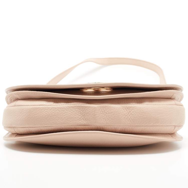 Pre Owned Tory Burch Pink Leather Britten Crossbody Bag