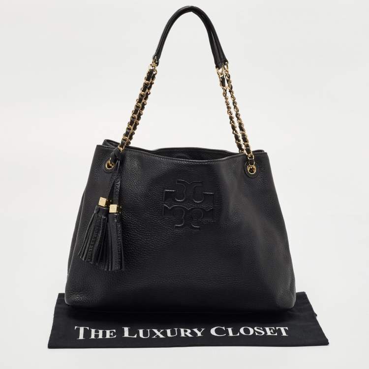 Pre Owned Tory Burch Black Leather Thea Chain Shoulder Bag