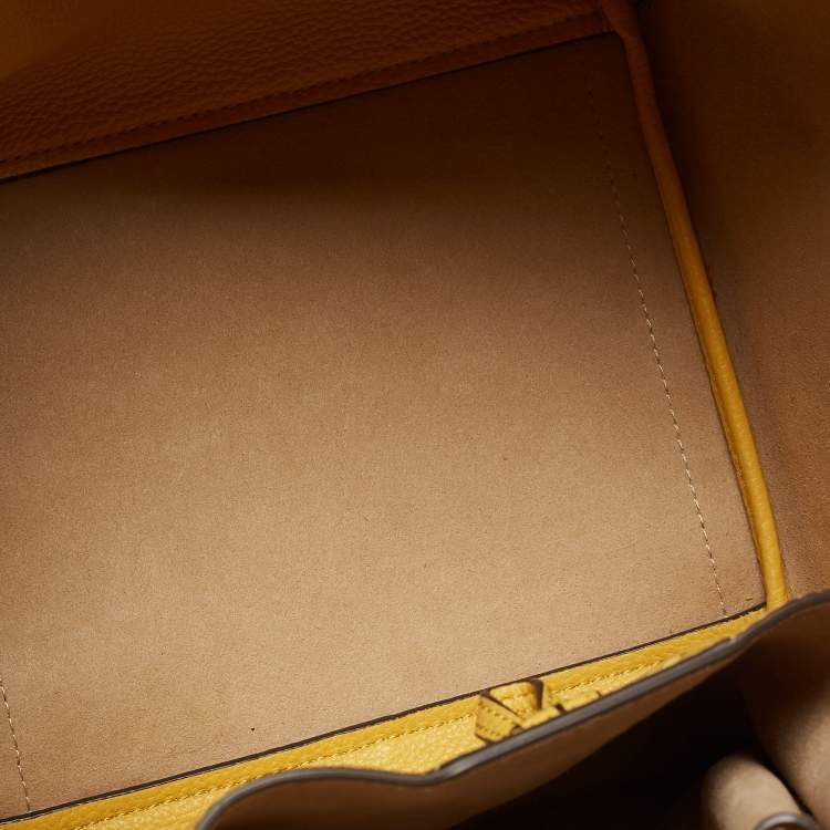 Pre Owned Tory Burch Yellow Leather and Suede McGraw Dragonfly Drawstring Bag
