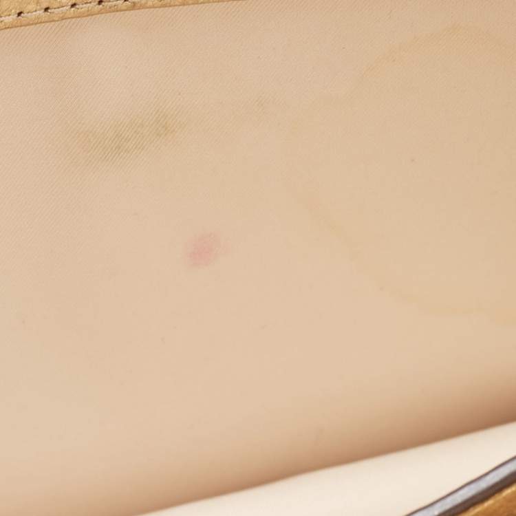 Pre Owned Tory Burch Gold Leather Mcgraw Crossbody Bag