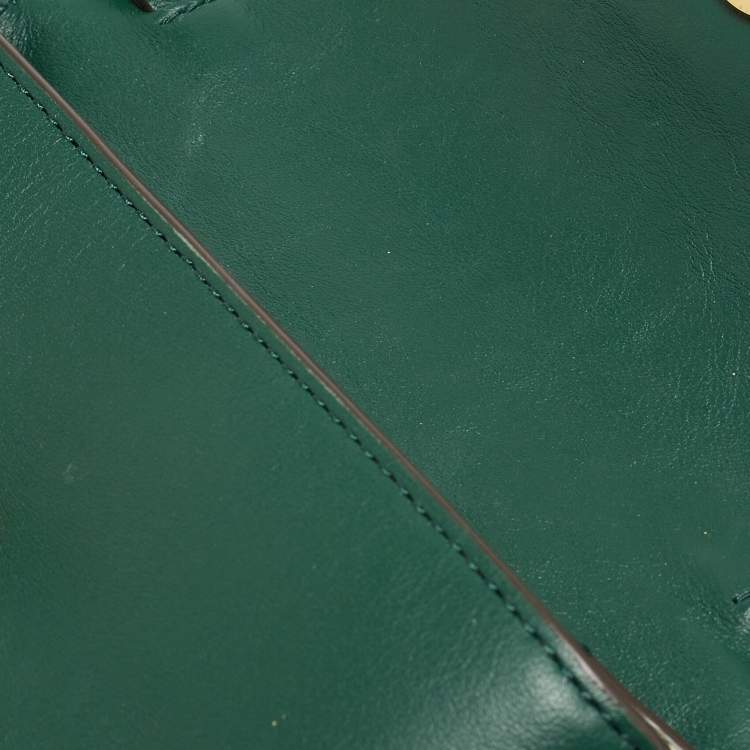 Pre Owned Tory Burch Green/Off-White Python Print Leather And Leather Kira Belt Bag