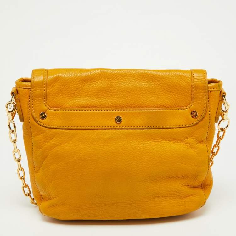 Pre Owned Tory Burch Mustard Leather Amanda Shoulder Bag