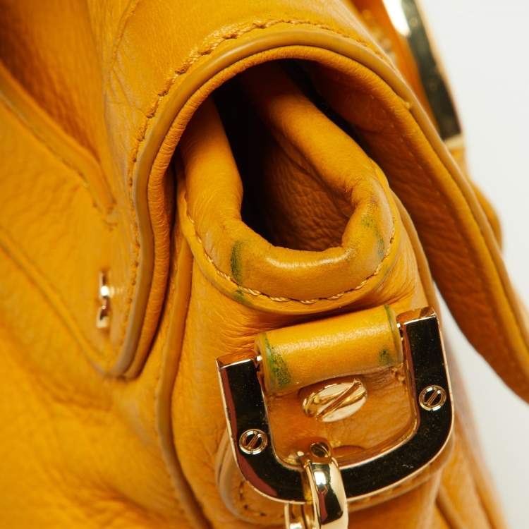 Pre Owned Tory Burch Mustard Leather Amanda Shoulder Bag