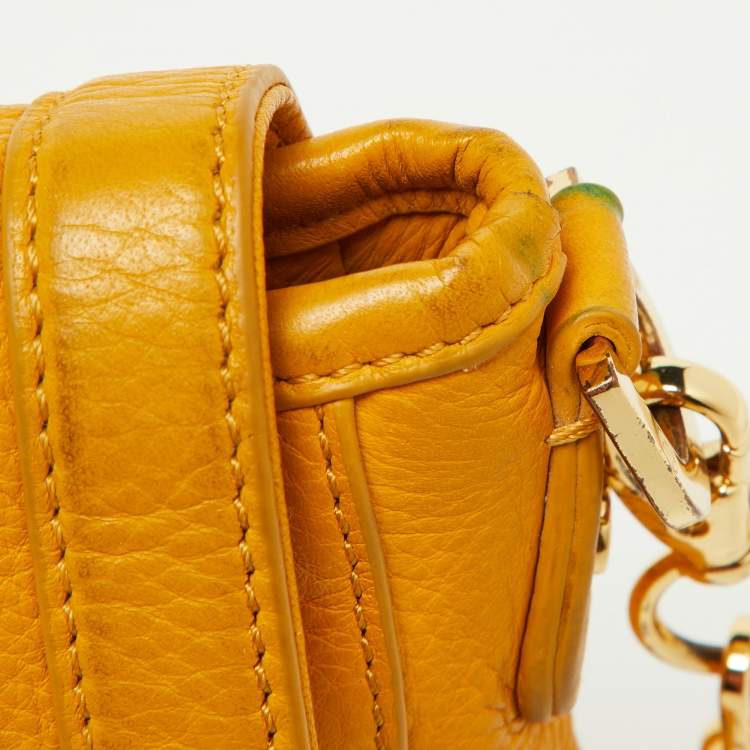 Pre Owned Tory Burch Mustard Leather Amanda Shoulder Bag